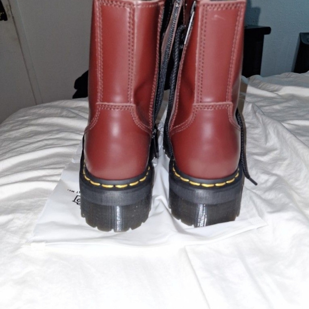 Dr. Martens Burgundy Leather Boots - Picture 4 of 5